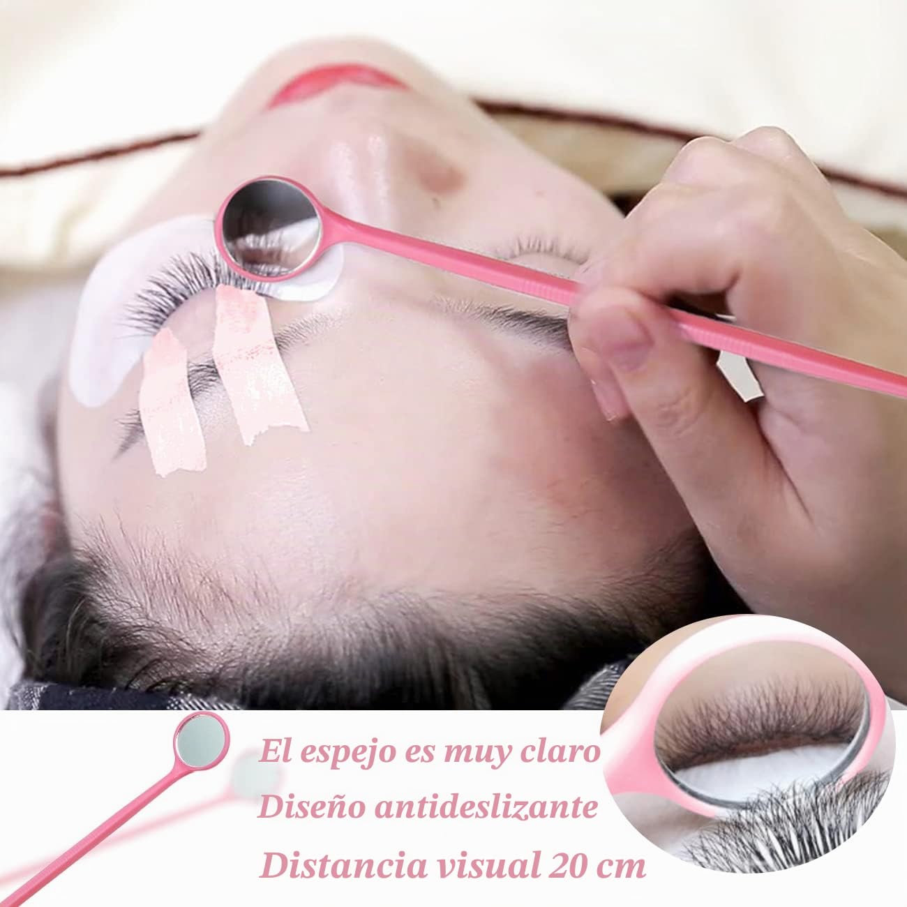 Kit de Extensión de Pestañas USB Ventilador de Aire Acondicionado Cepillos de Pestañas Micro Aplicadores Soporte de Pegamento Espejo Parches para Pestañas Cinta Almohadillas de Silicona Pinzas