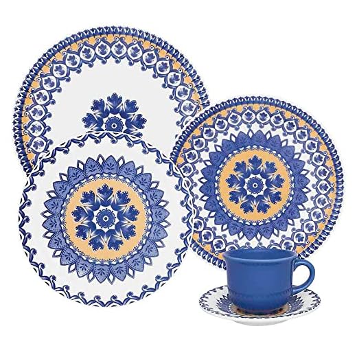 Aparelho de Jantar e Chá 30 Pçs Oxford Floreal La Carreta