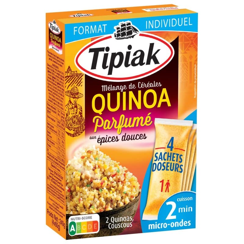 TIPIAK - Quinoa Parfumé 4X60G - le Lot De 4