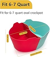 Vista 2 de Forros de silicona para olla de cocción lenta, forros para olla de cocción lenta, divisor insertable reutilizable para olla de 6 a 7 cuartos