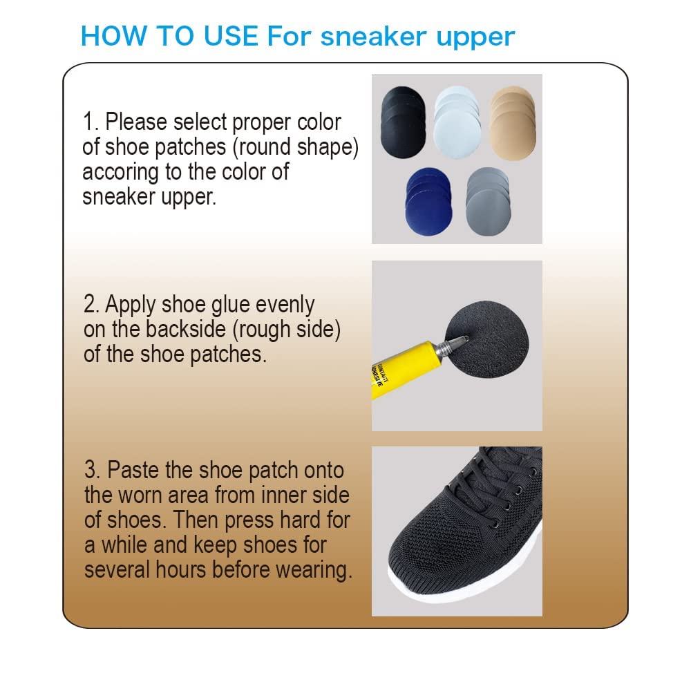 Unikstep 30 Pieces 5 Colors Shoe Repair Patches Kit, Worn Sneaker Upper