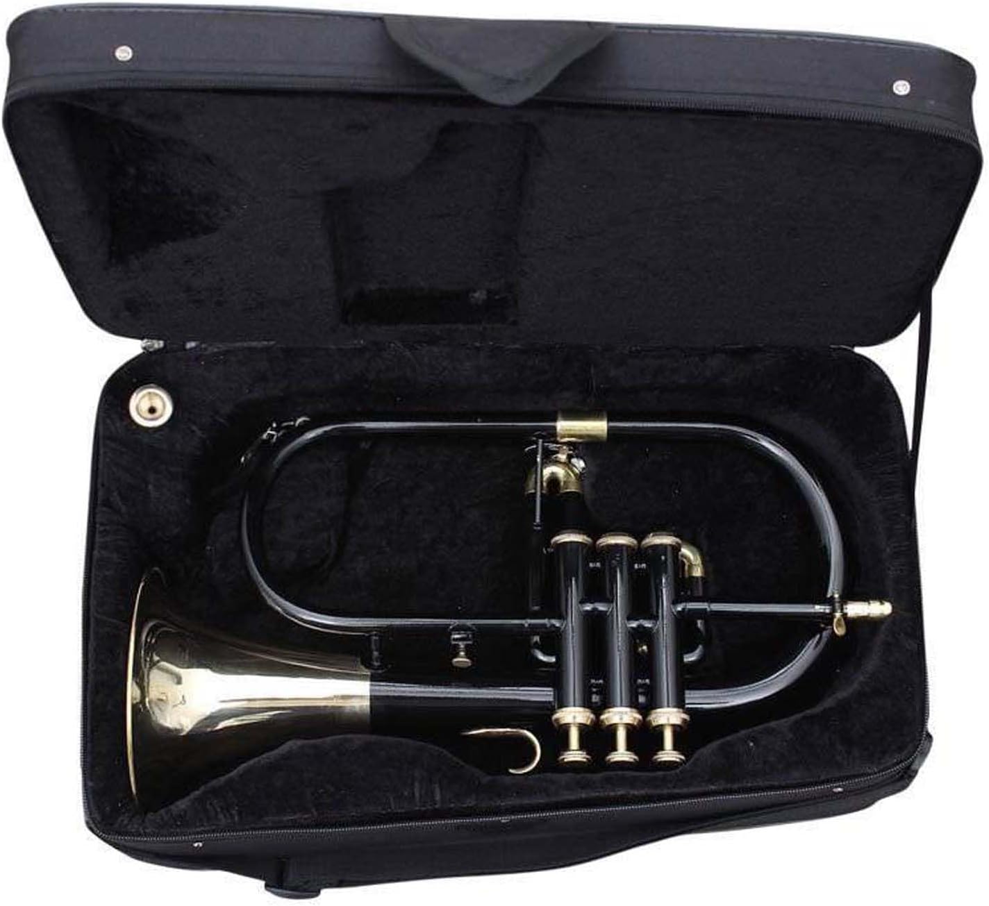 SCEXPORTS Flugel Horn Pitch Three Valve Key Bb Free Hard Case Mouthpiece (CROME) : Musical Instruments