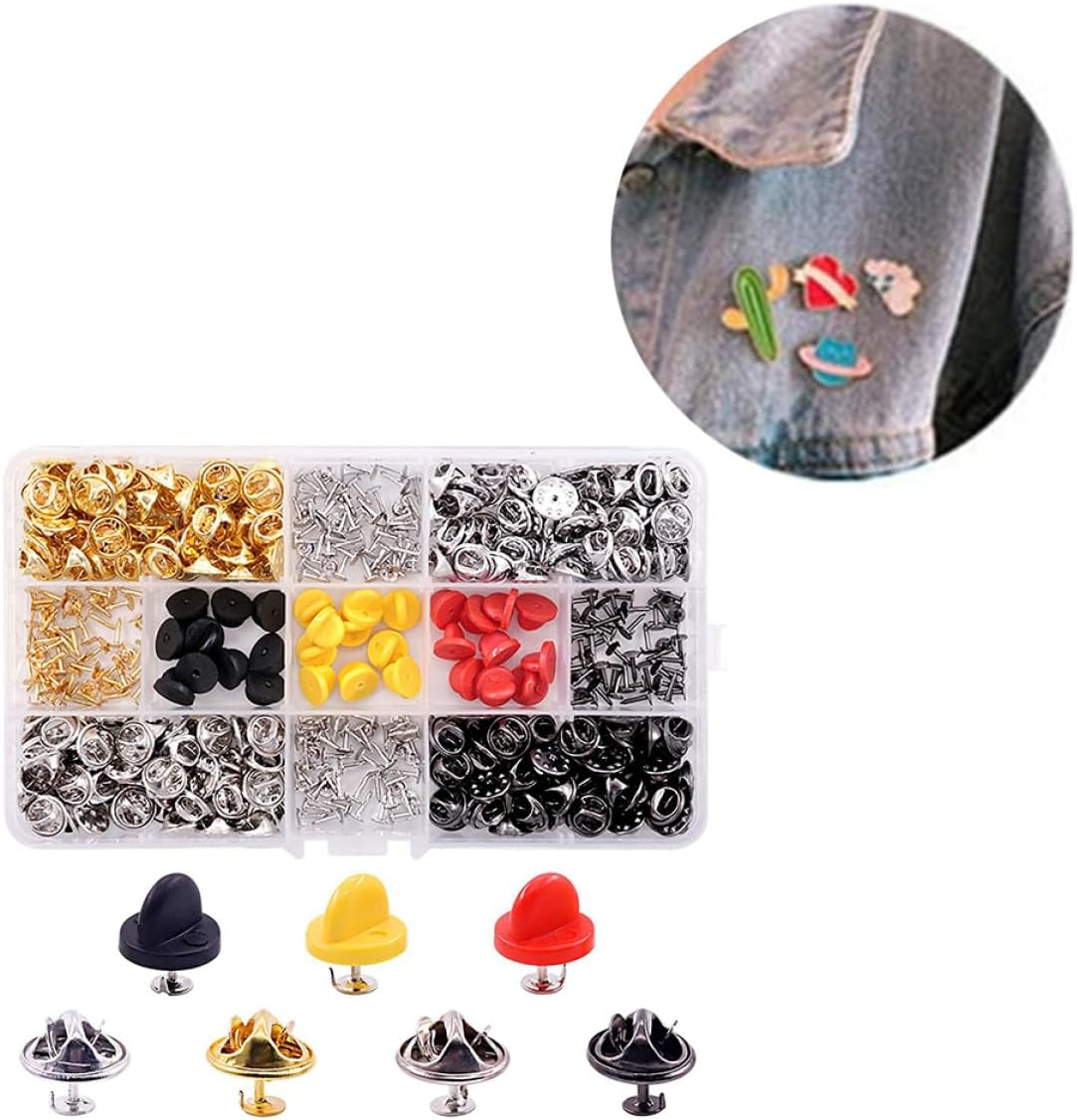430pcs Pin Safety Backs for Badges and Lapel Pins Iron Rubber