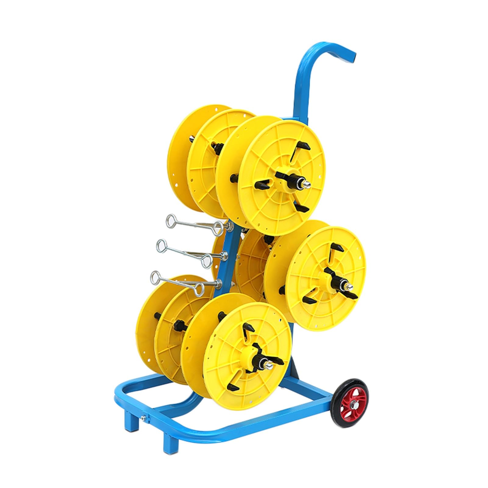 WDSOPK 5/6 Axle Cable Caddy with Wheels,Wire Spool Rack,Removable Electrical Wire Spool Holder Cart,for Industrial and Retail Wire Pullers (Yellow 6 reel)