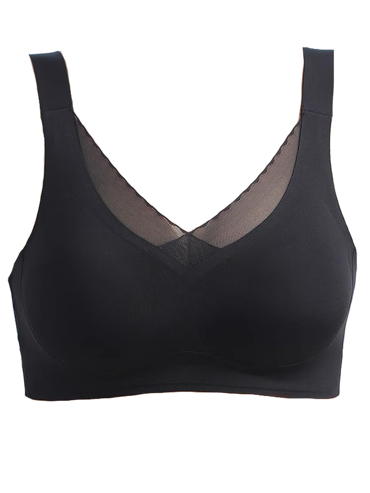 BIMEISeamless Lace Mastectomy Bra for Breast Forms Silky Smooth Full Coverage Bralettes Bras with Removable Pads 238