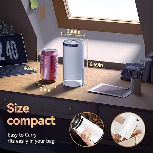 Miniatura 3 de Mini proyector, 4K 1080P compatible con proyector portátil con doble banda WIFI6 y Bluetooth 5.2 Android 13, corrección trapezoidal automática,