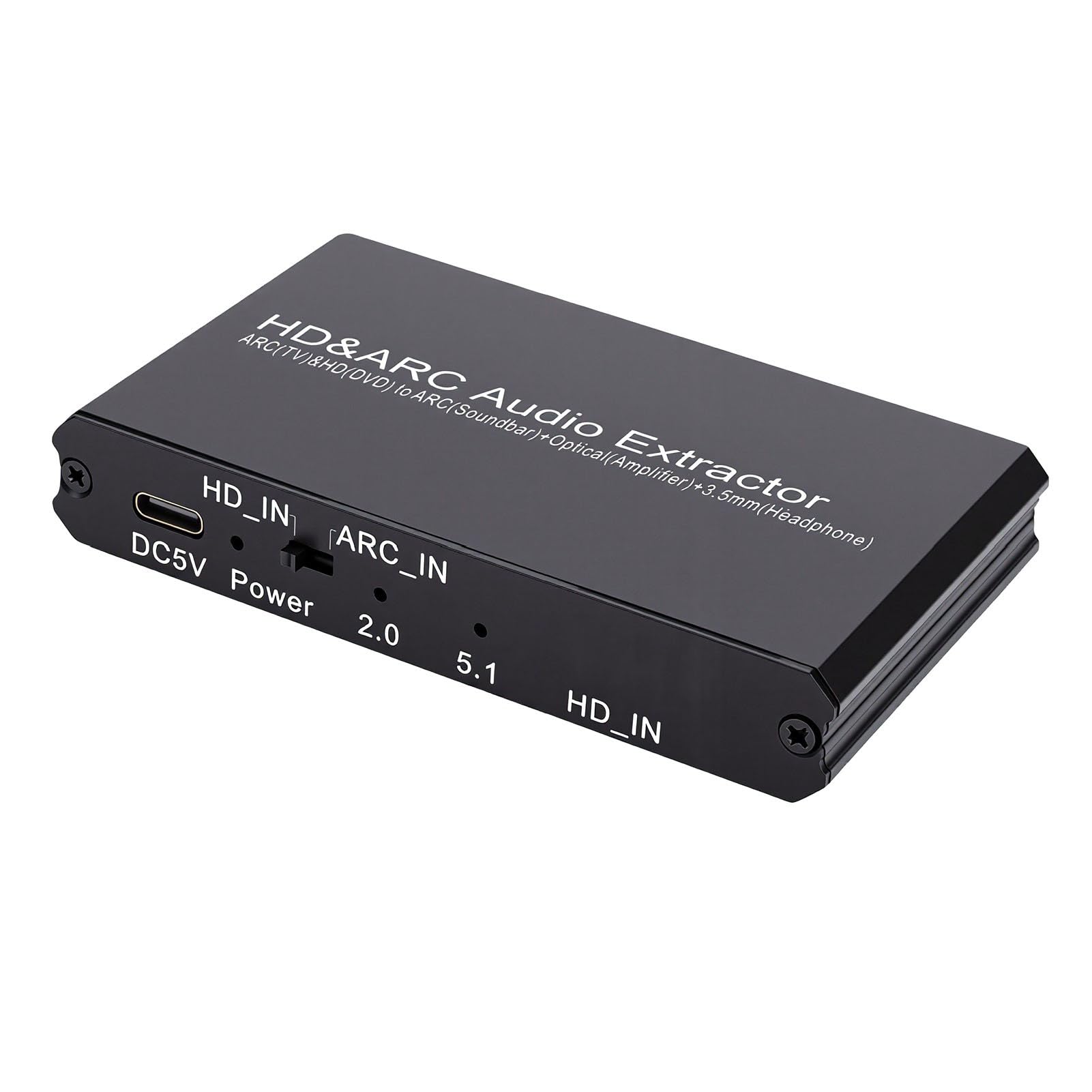 Annadue Extractor de ARC 4K 60 Hz, Adaptador Multimedia HD a óptico de 3,5 Mm para TV, DVD, Consola de Juegos, Compatible con Dolby DTS 5.1 PCM 2.0, Alta Frecuencia de Muestreo de 192 KHz, con Control