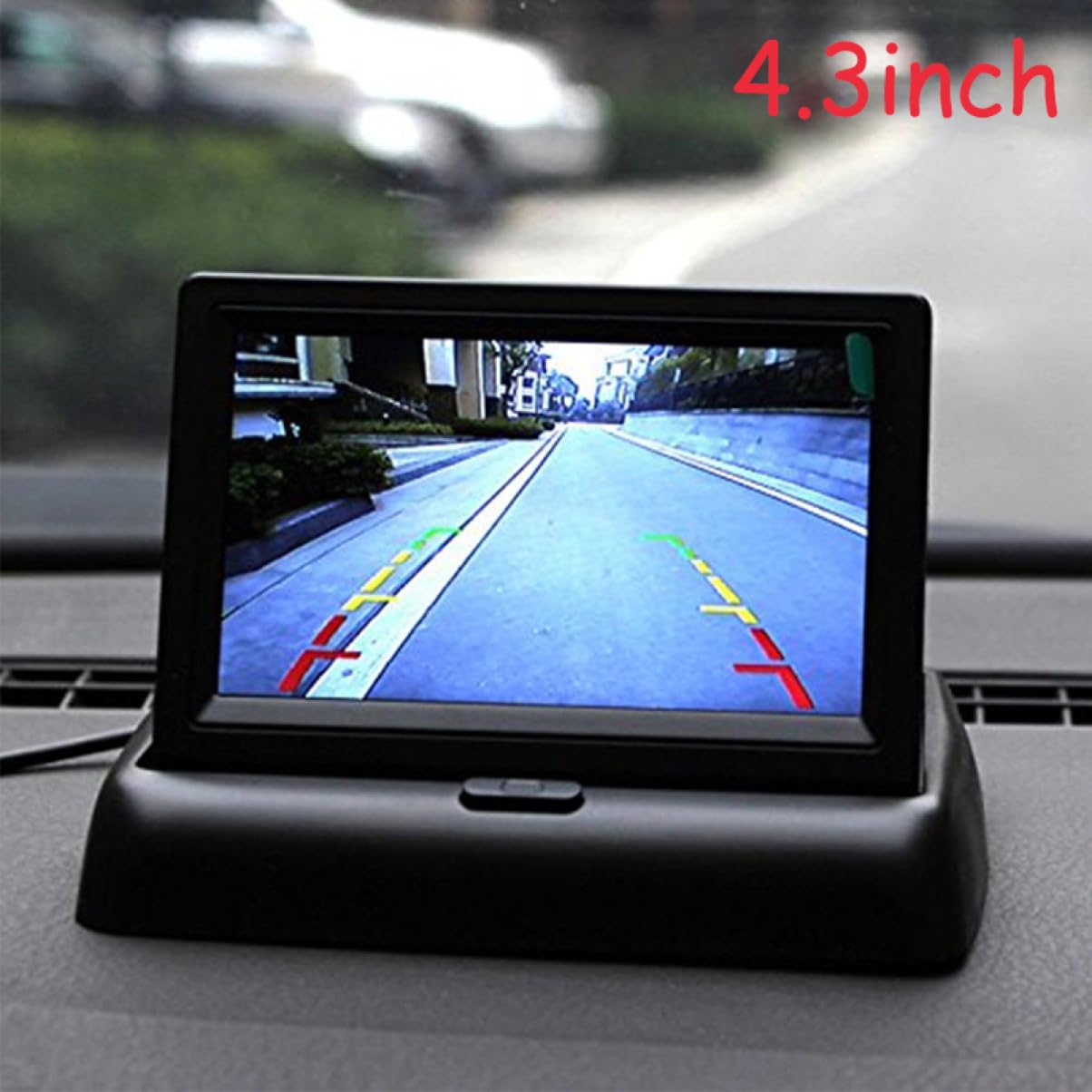 BELLIFFY 4.3-inch Digital Folding Car Display Car Rearview Monitor Easy Installation Day/Night Camera