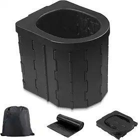 Vaso sanitário portátil para acampamento, penico para adultos, porta de viagem, carro, viagem, ao ar livre, caminhadas, mochila, viagens, barraca, barco, praia, engarrafamento, casa