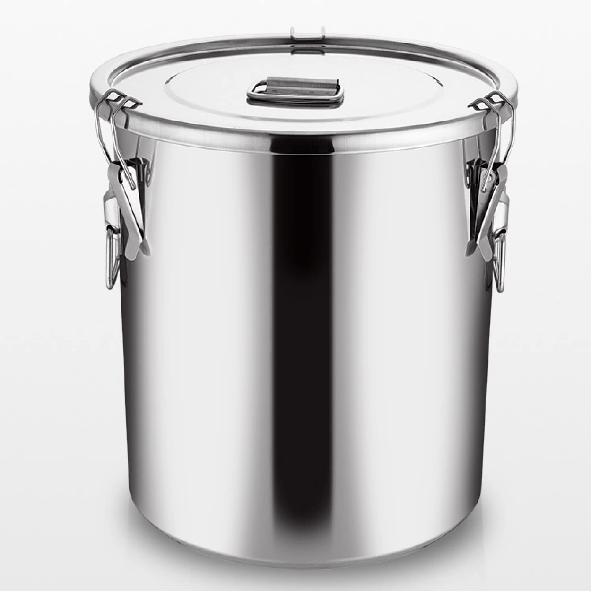 Bidon hermétique acier inoxydable 75 L seau rangement vin huile