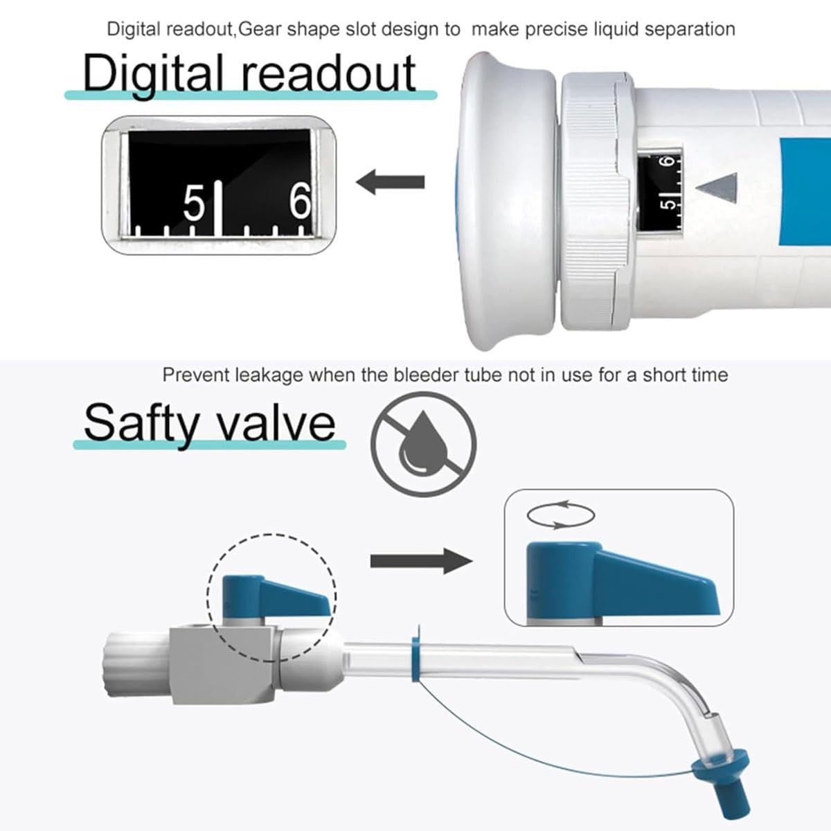 Flüssigkeitsspender Labor Bottle Top Dispenser mit digitalem Fenster und Adaptern, genaue Gangeinstellung und Rückstauventil-Design für Labor und Fabrik