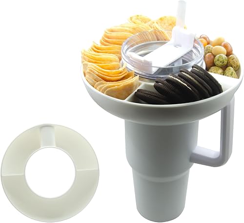 PUFAMET Cuenco de aperitivos para vaso Stanley de 40 onzas con asa, bandeja reutilizable para aperitivos Stanley Cup de 40 onzas, bandeja de