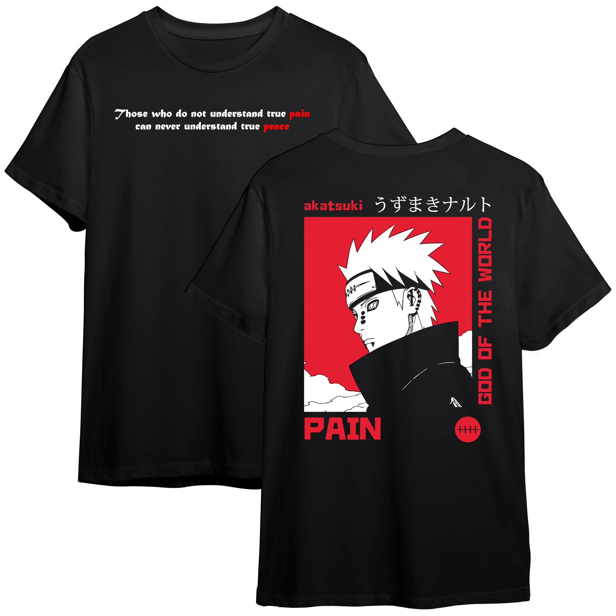Tenebrose Anime Naruto Itachi Uchiha t Shirts for Men Half Sleeves Round Neck Black 100% Cotton Tshirt (X-Large)