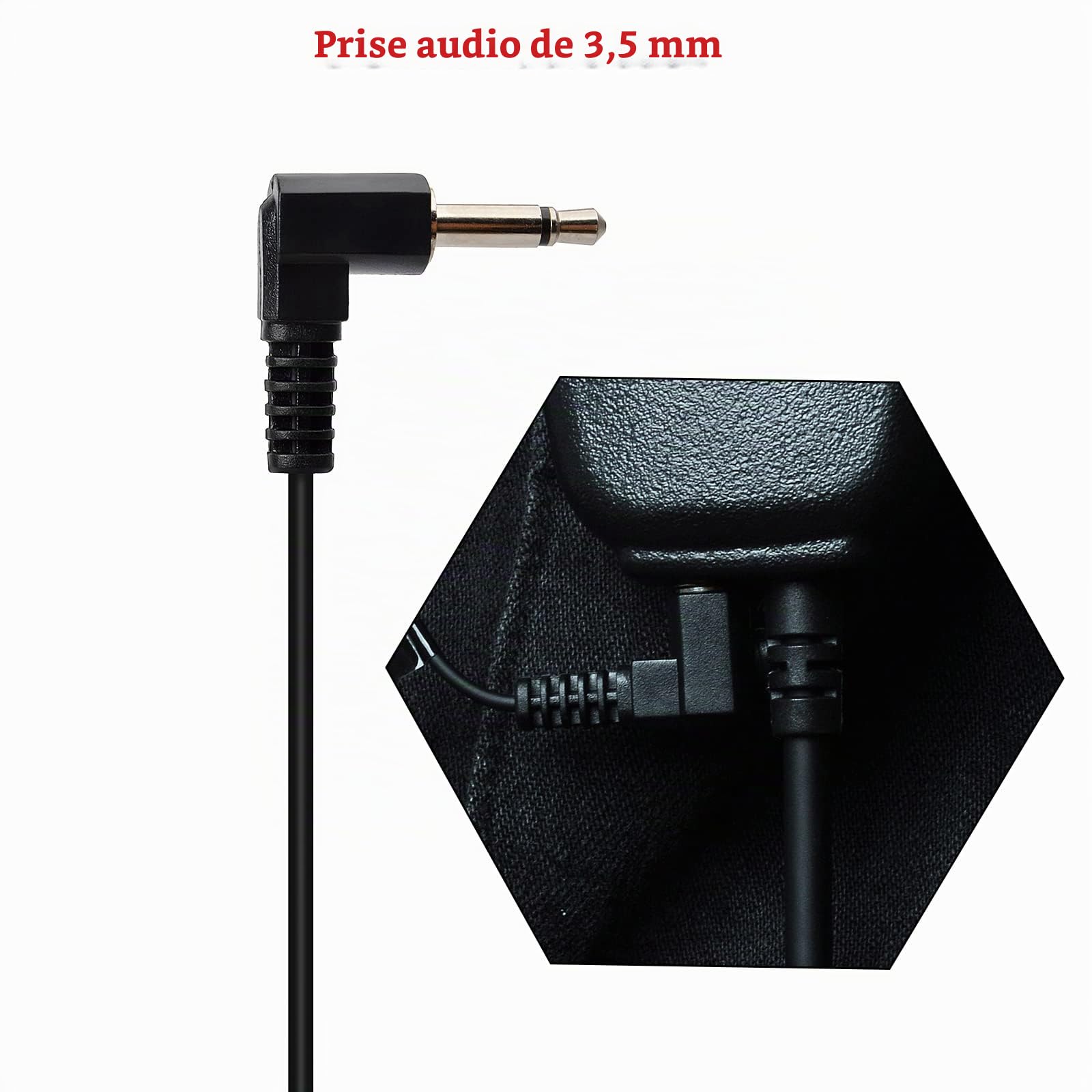 HYS Oreillette Écouteurs Intra-Auriculaires avec Tube Acoustique, 3,5 mm, Transparent, avec Clip de Fixation, Casque de sécurité pour Radio (Noir, écouteurs + 1 tête Champignon Plus Longue)