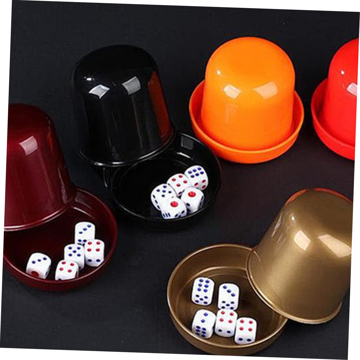 TOYANDONA Cubilete de Dados de Abs con Base Resistente y Tapa Transparente, Antitrampa y Moderno, Incluye 5 Dados para Juegos Divertidos en Ktv y Fiestas