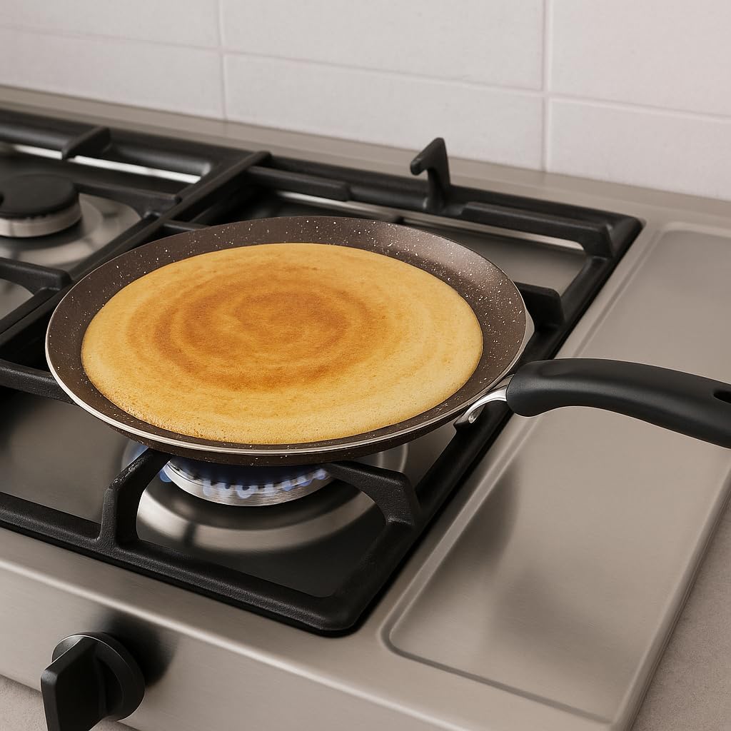DBY Dosa Pan Tava Griddle Induction Base Non-Stick Dosa Tawa Indian Style Nonstick Round Griddle Cookware pan Concave Paratha Roti Chapati Tawa Crepe Pan Skillet Pancake