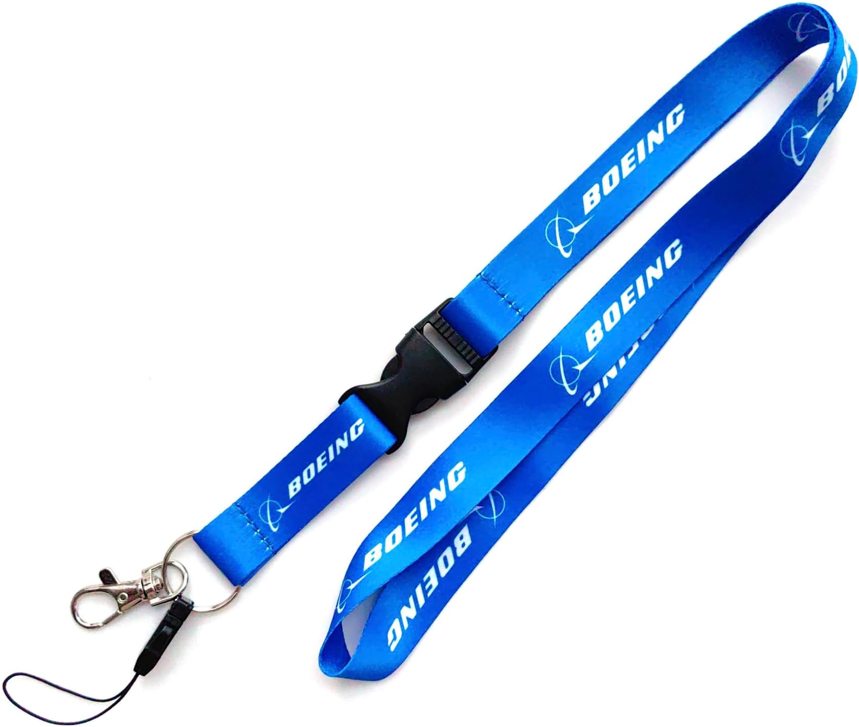 Boeing Aerospace Aviation Aircraft Design Manufacturer Air Airplane Defense Model Airline Flight Detachable 20.2" Neck Lanyard Keychain Holder ID Badge Mobile Phone Pin Strap