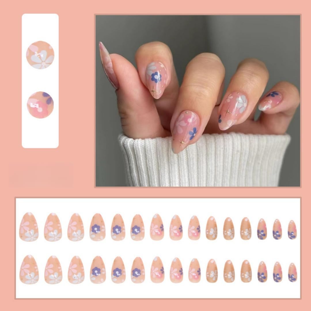 SXVME French False Nails Short Almond - Image 2