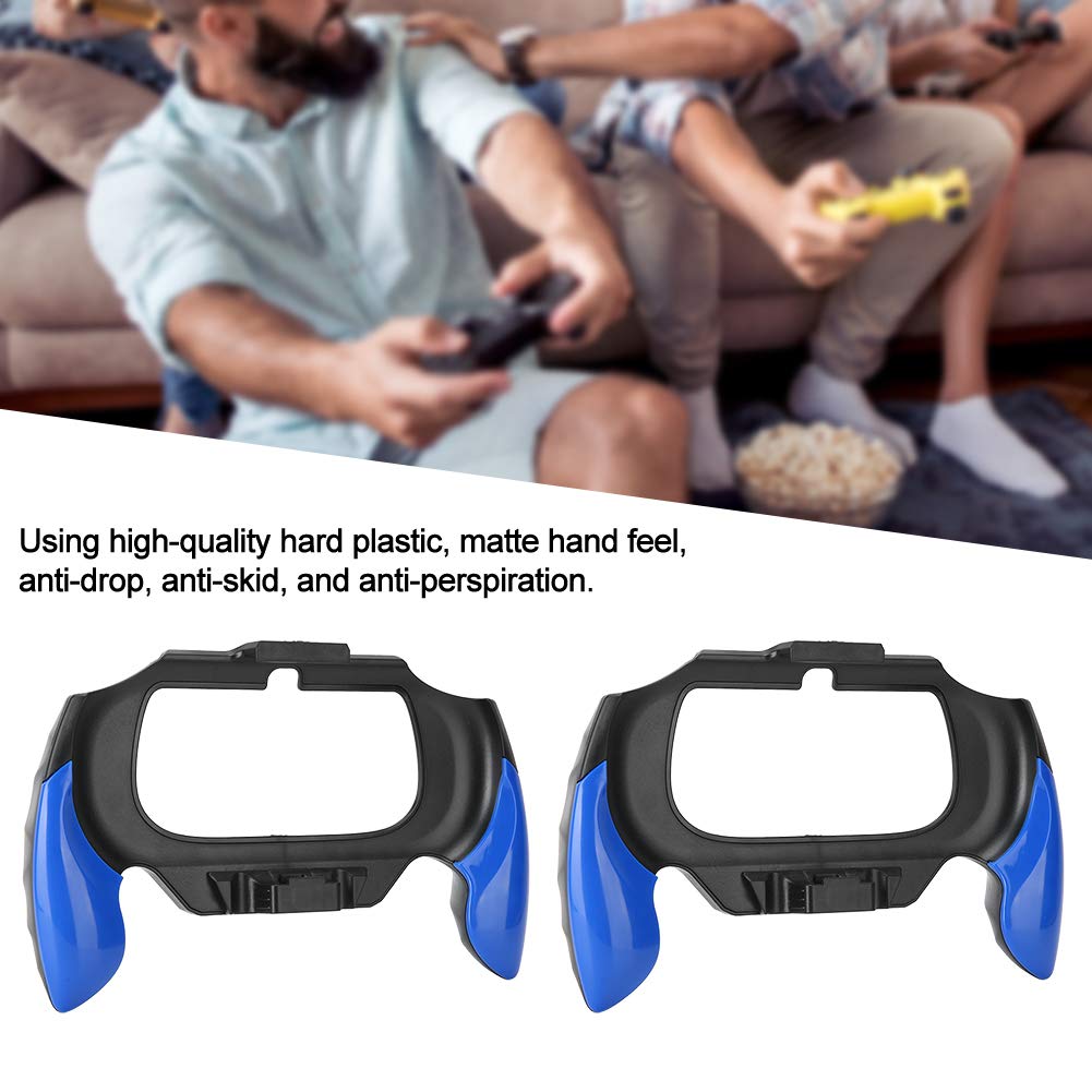 ASHATA 2 Piezas de Agarre de Mano para PS Vita 2000, Soporte de plástico para manija de gatillo, Soporte de Caja para PS Vita 2000, Accesorio de Soporte de Agarre de Manillar para Gamepad(Azul)