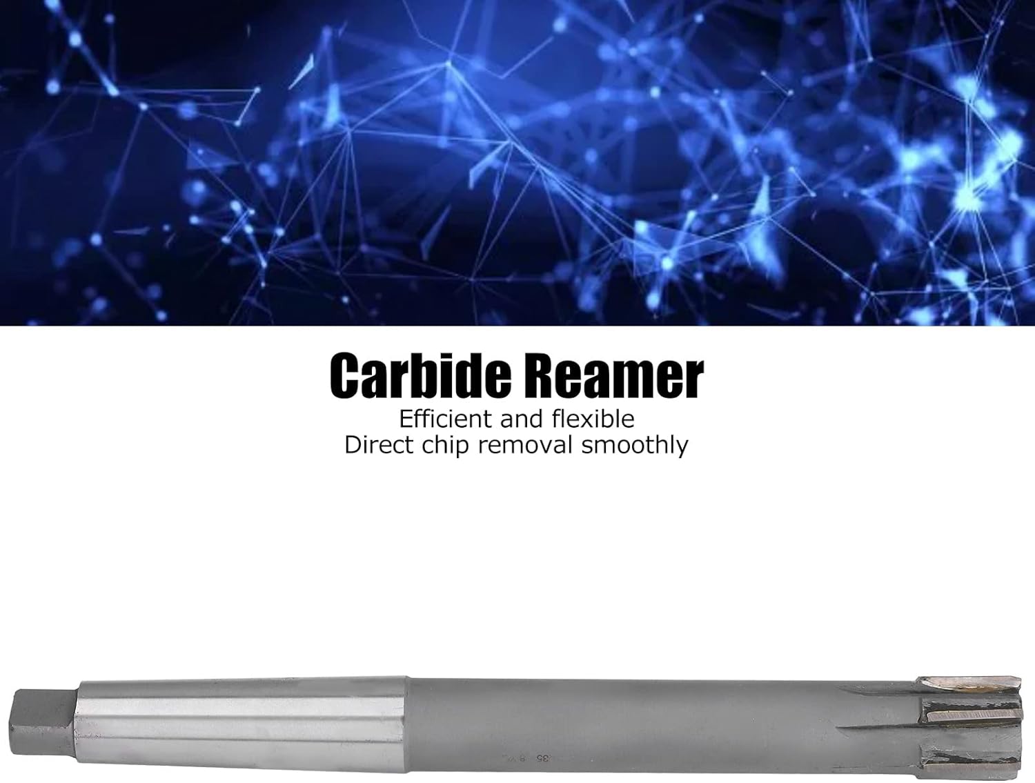 Machine Reamer, Cemented Carbide, Taper Shank Milling Cutting Tool for Stainless Steel Cast Iron, 6 Blades