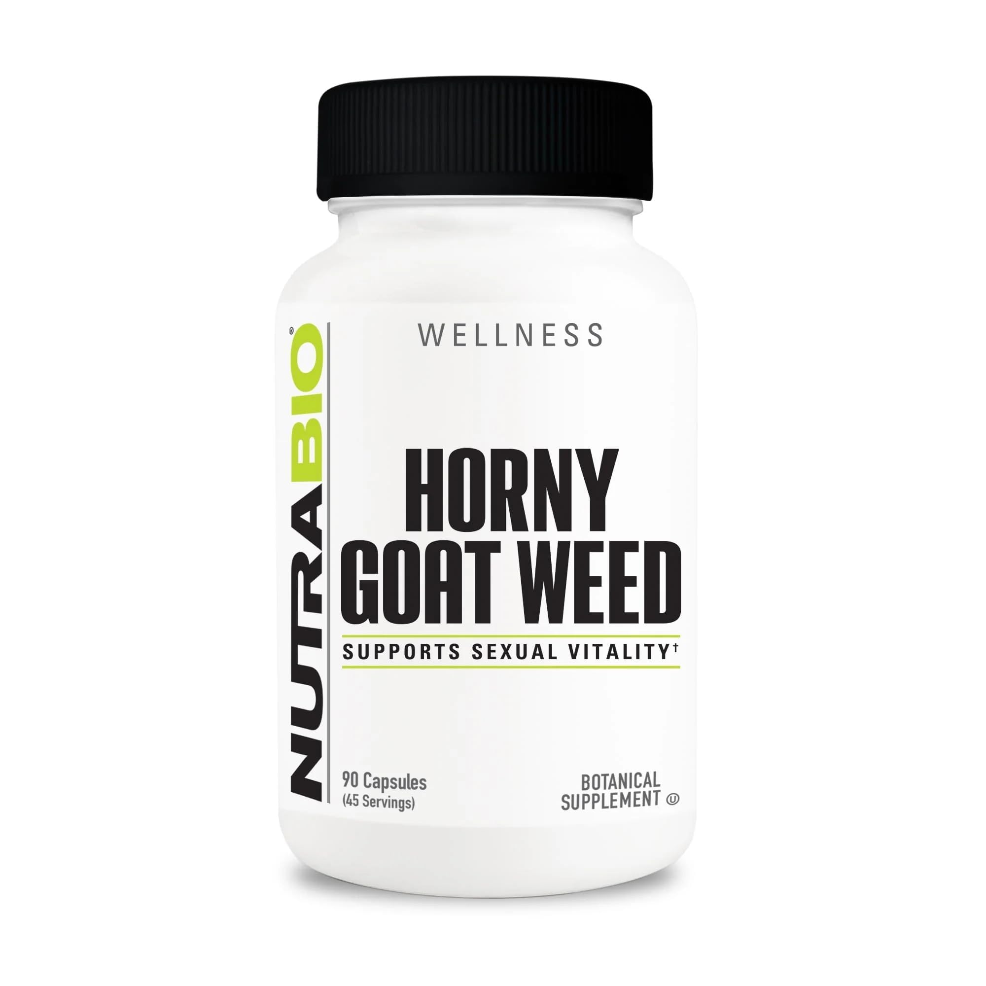 NutraBio Horny Goat Weed Extract Supplement, 500mg, 90 Capsules 90 Count (Pack of 1)