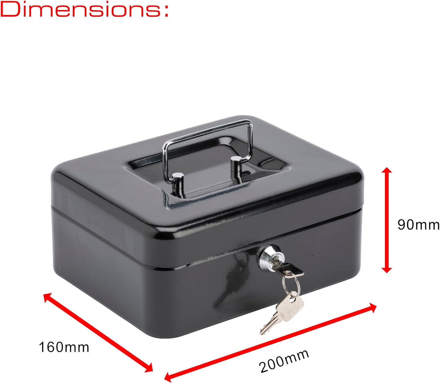 Sterling CB02BK Cash Box, Black, 8"