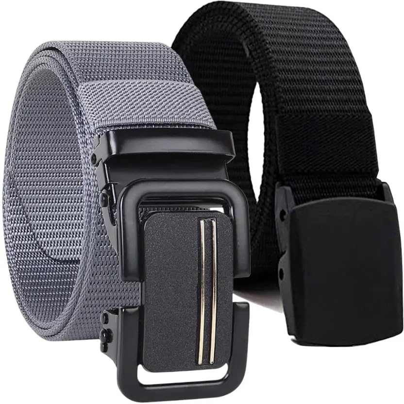 Tactical Nylon Web Belt with Quick Release Buckle, Military Style Belt in Black and Grey, Heavy Duty Adjustable Waist Belt-image-37