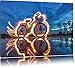 Produktbild Pixxprint Burning Bike brennendes Fahrrad 120x80cm Leinwandbild Wandbild Kunstdruck