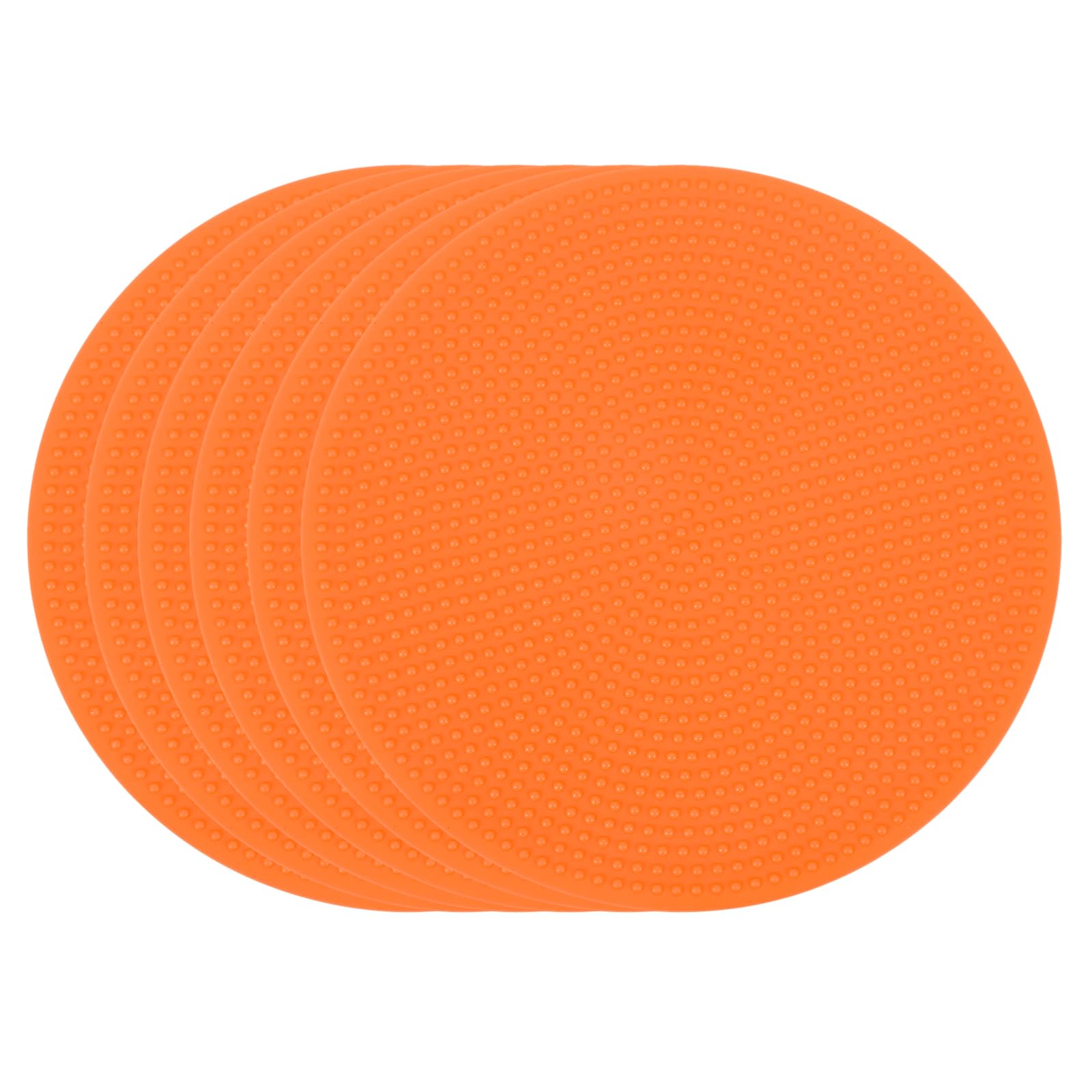 PATIKIL Marqueurs de Repérage de 4 Pouces, 6 Pièces, Points de Sol Antidérapants, Marqueurs D'Agilité, Cônes Plats en Poly pour Gymnase, Entraînement de Vitesse en PE, Orange