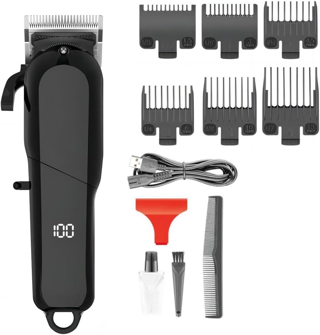 Men's Hair Clippers Cordless Adjustable Electric Hair Clippers Digital Display