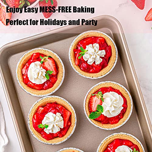 Loyudeqiu 5 Inch Aluminum Foil Mini Pie Pans - Disposable Small Pie Tins For Bakeries, Cafes, Restaurants - Durable Mini Foil Pans For Pie, Fruit Tarts, Quiche (50, 5 Inch Tart Pans) #TOP4