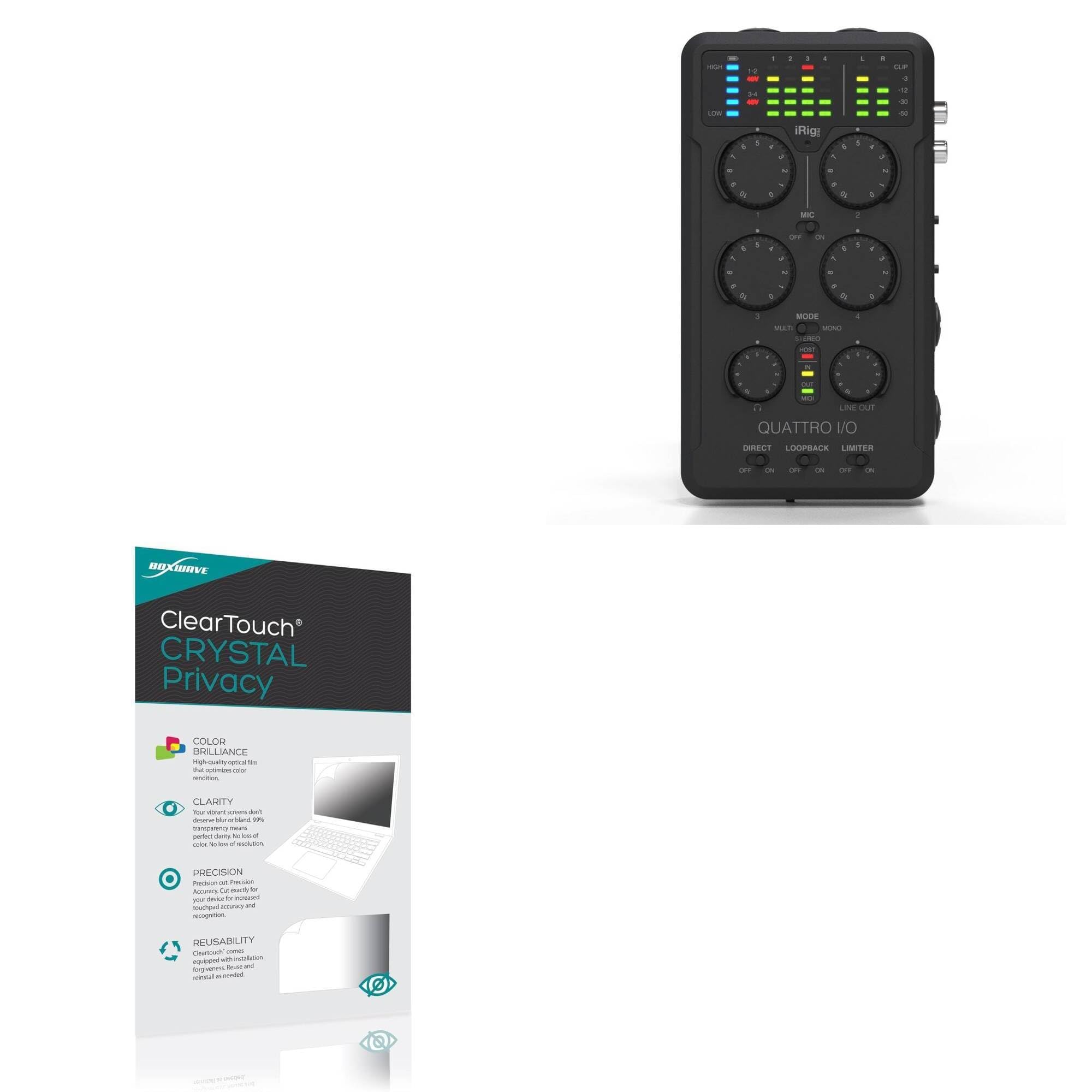 BoxWave Screen Protector Compatible with IK Multimedia iRig Pro Quattro I/O - ClearTouch Crystal Privacy (2-Pack), Privacy Screen Protector Flexible Film Clear