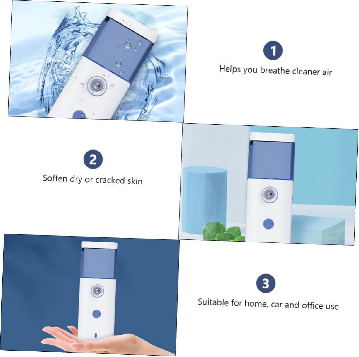 Portable Nano Facial Steamer Compact Humidifier for Home and Travel Lightweight Mist Sprayer with Nanometer Fog for Skin Hydration and Cell Circulation USB Rechargeable Face