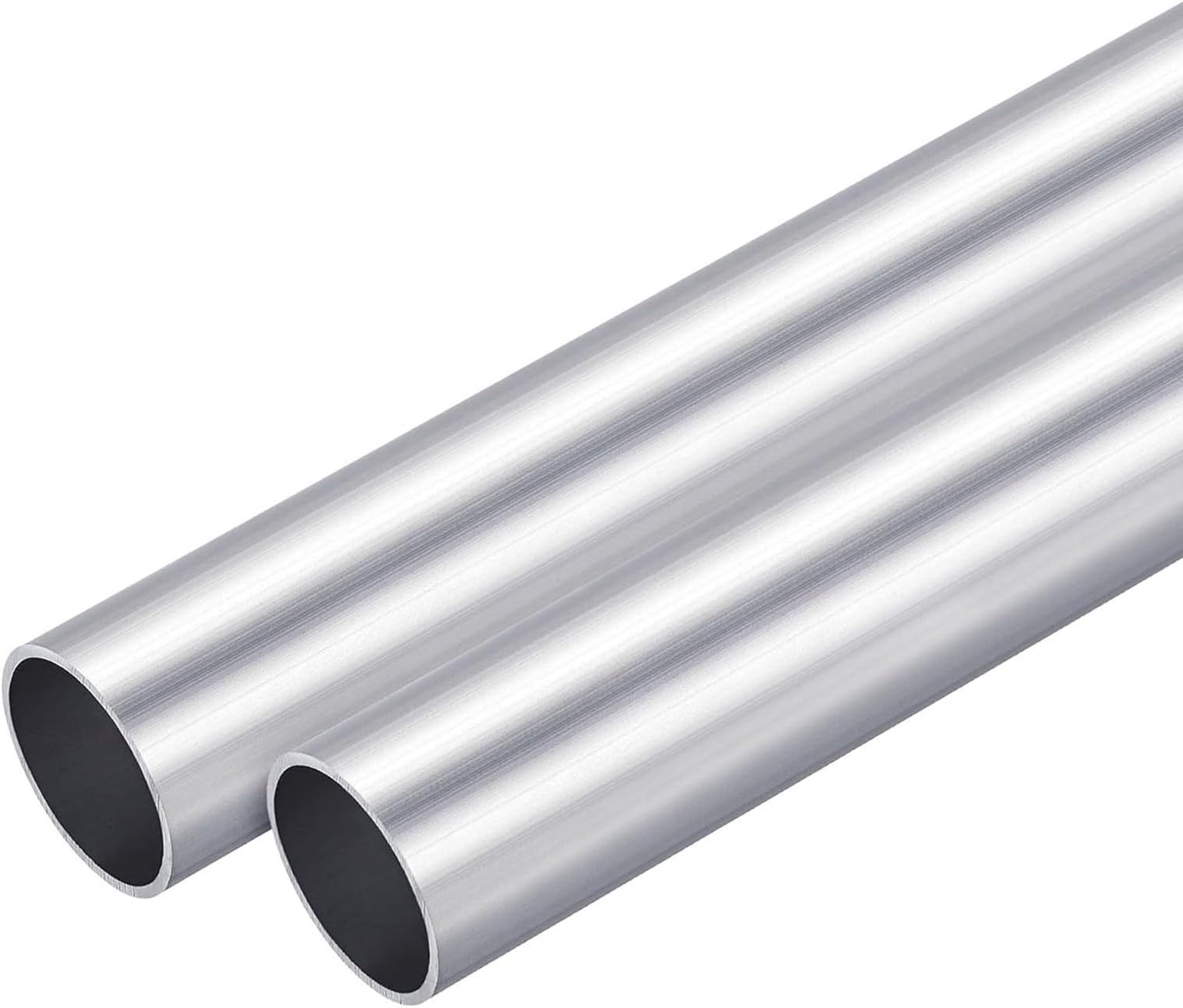 TOP-VIGOR 2Pcs 6063 Aluminum Round Tube, 22mm OD 19mm ID 300mm Length, Silver, Industrial DIY Projects