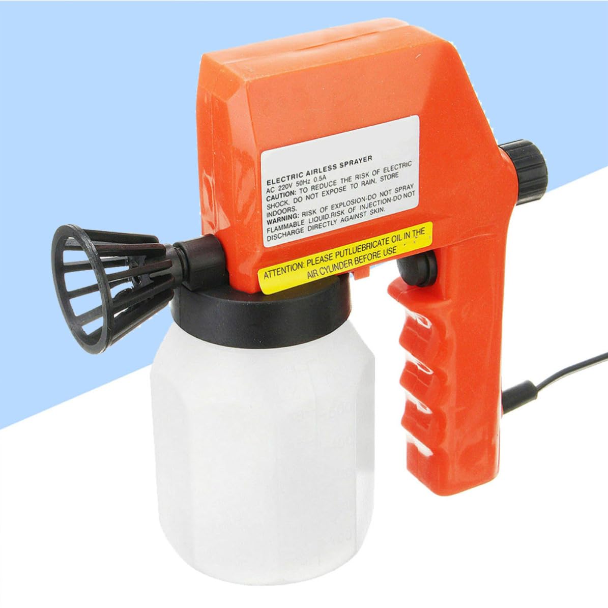 HEMOTON Pistola de Pintura Eléctrica Naranja con Aplicación Rápida y Suave, Pulverizador Eléctrico de Plástico para Pintar y Rociar Alcohol en Bricolaje