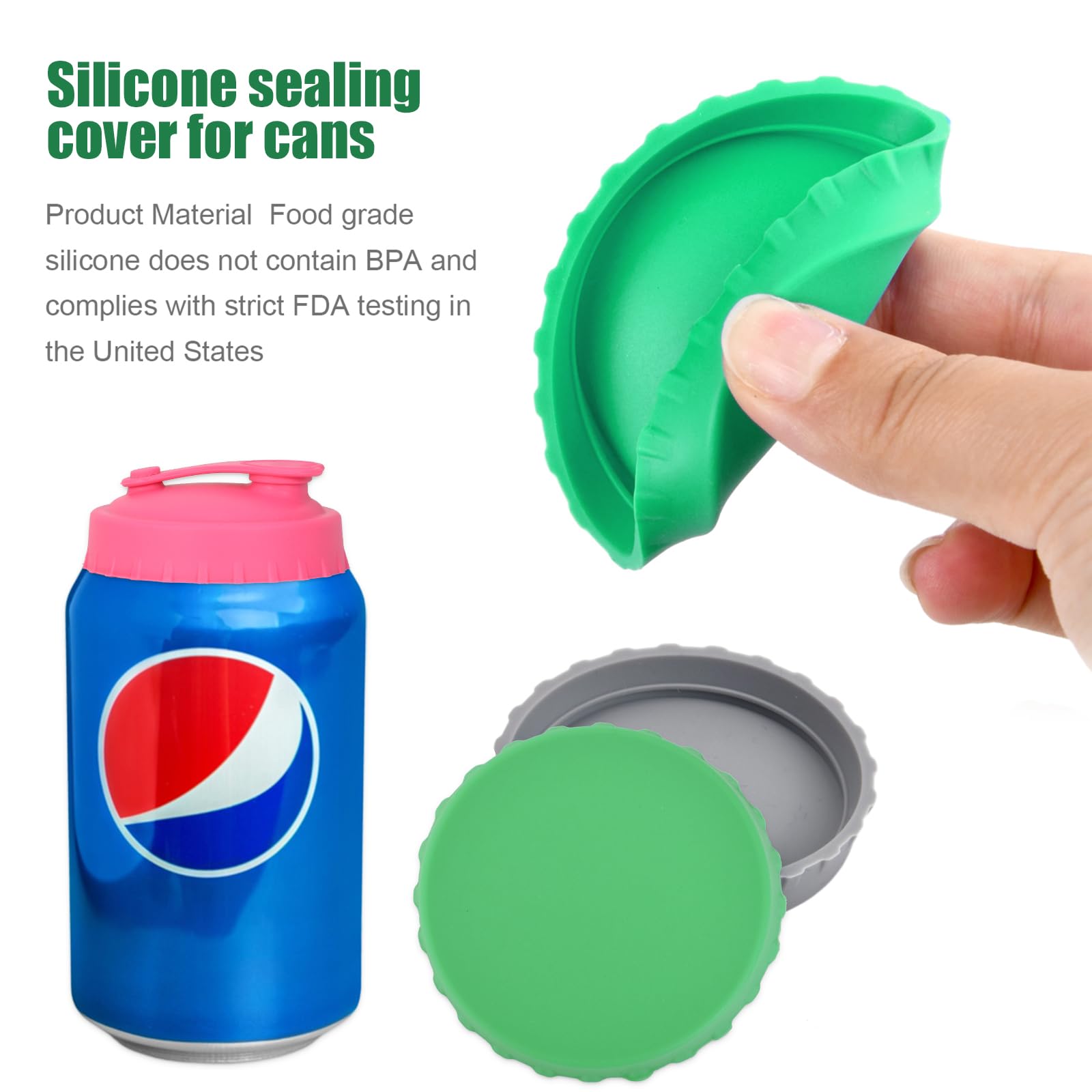 DOITOOL Tappi Lattine Bibite Riutilizzabili in Silicone 6 Pezzi 2.36In Coperture Elastiche Per Bottiglie E Barattoli Protezione Antipolvere Per Bevande All'Aperto E Picnic