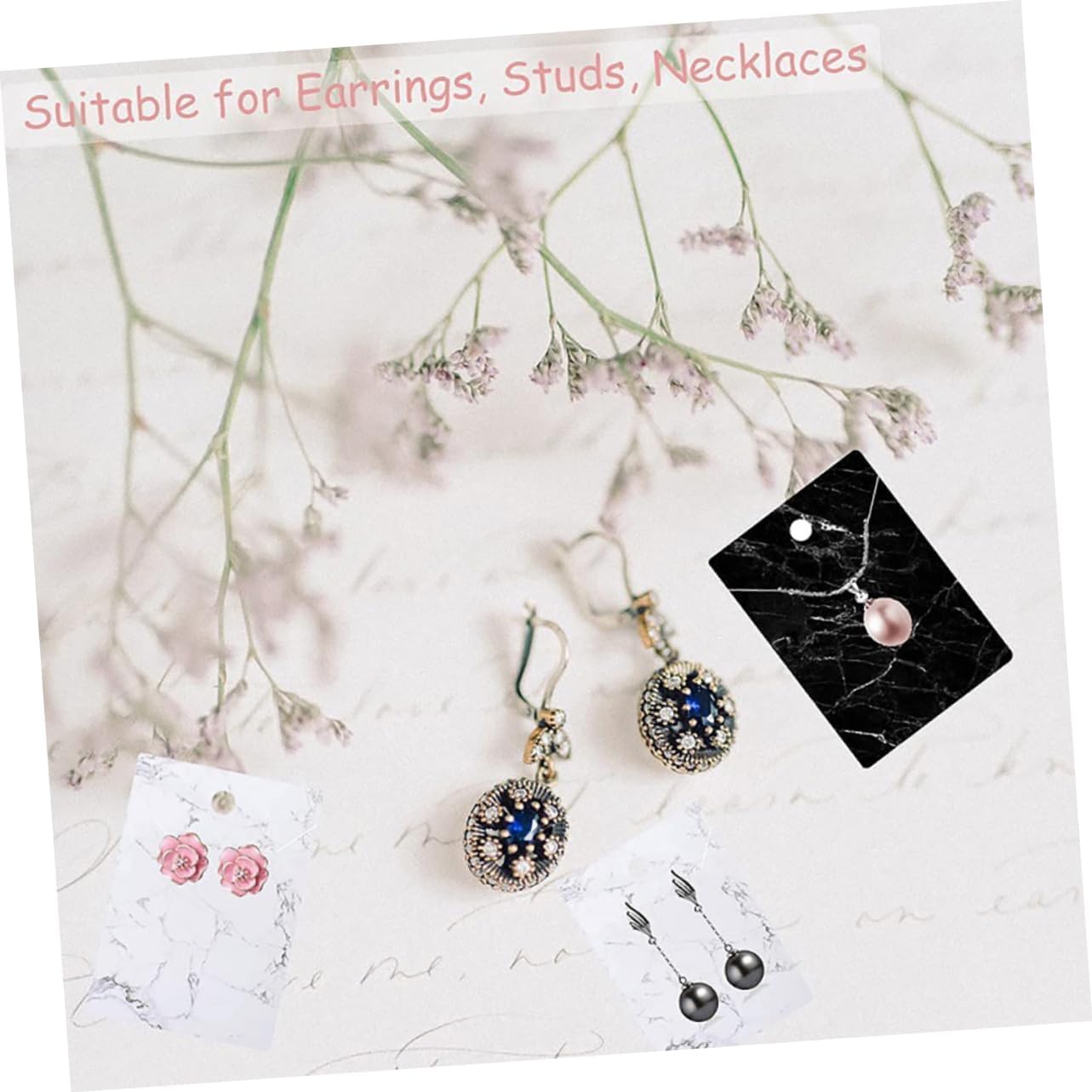 Uonlytech 1 Set Jewelry Display Cards for Necklace Earring Earring Cards Holes Necklace Jewelry Packaging Set