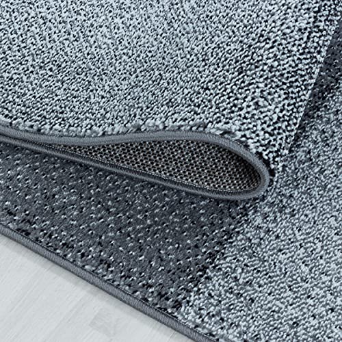 Tapis moderne carré pixels gris 80x250 cm en maille douce