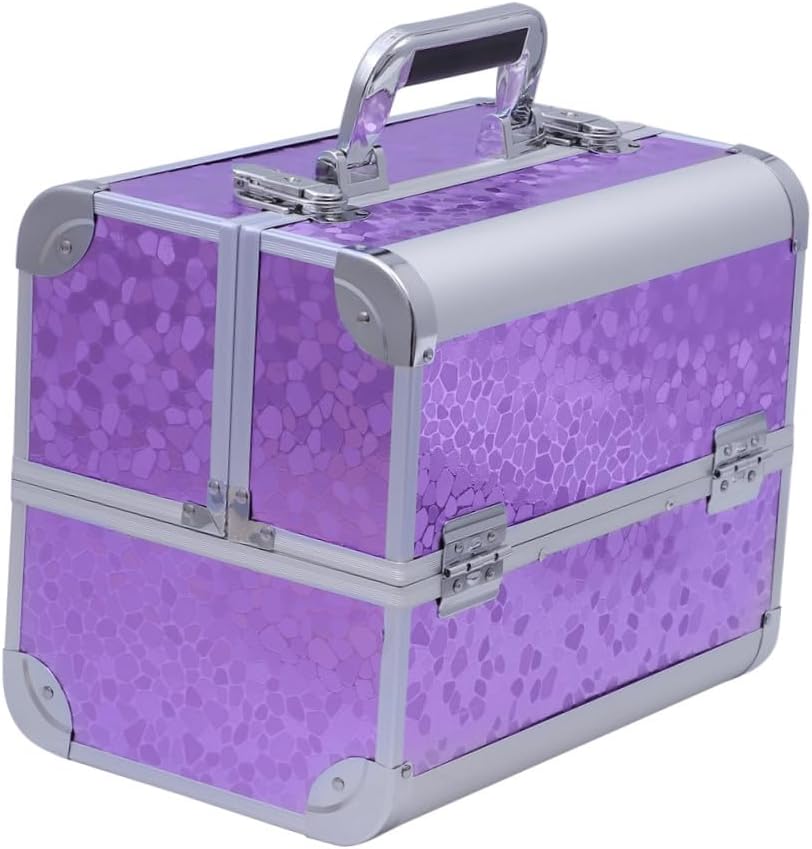 Travel Professional Makeup Case Aluminum Alloy Make up Organizer Storage Box Cosmetic Toolbox, As Shown, medium