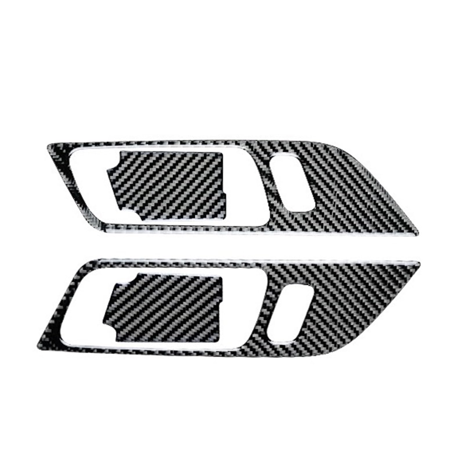 VNHLOTVJL Real Soft Carbon Fiber Inner Door Handle Frame Sticker Trim Compatible for Mustang 2015-2023 Upscale(Black)