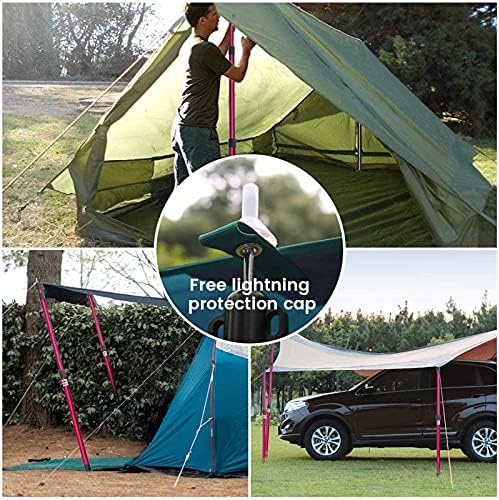 YHMT Tarp poles, tent poles, Aluminium Telescoping Camping Pole 3 Section, Adjustable Awning Pole for Outdoor Camping Tent Awning Fly Canopy Sun Sails Tarpaulin Trap, 90-230cm, Red