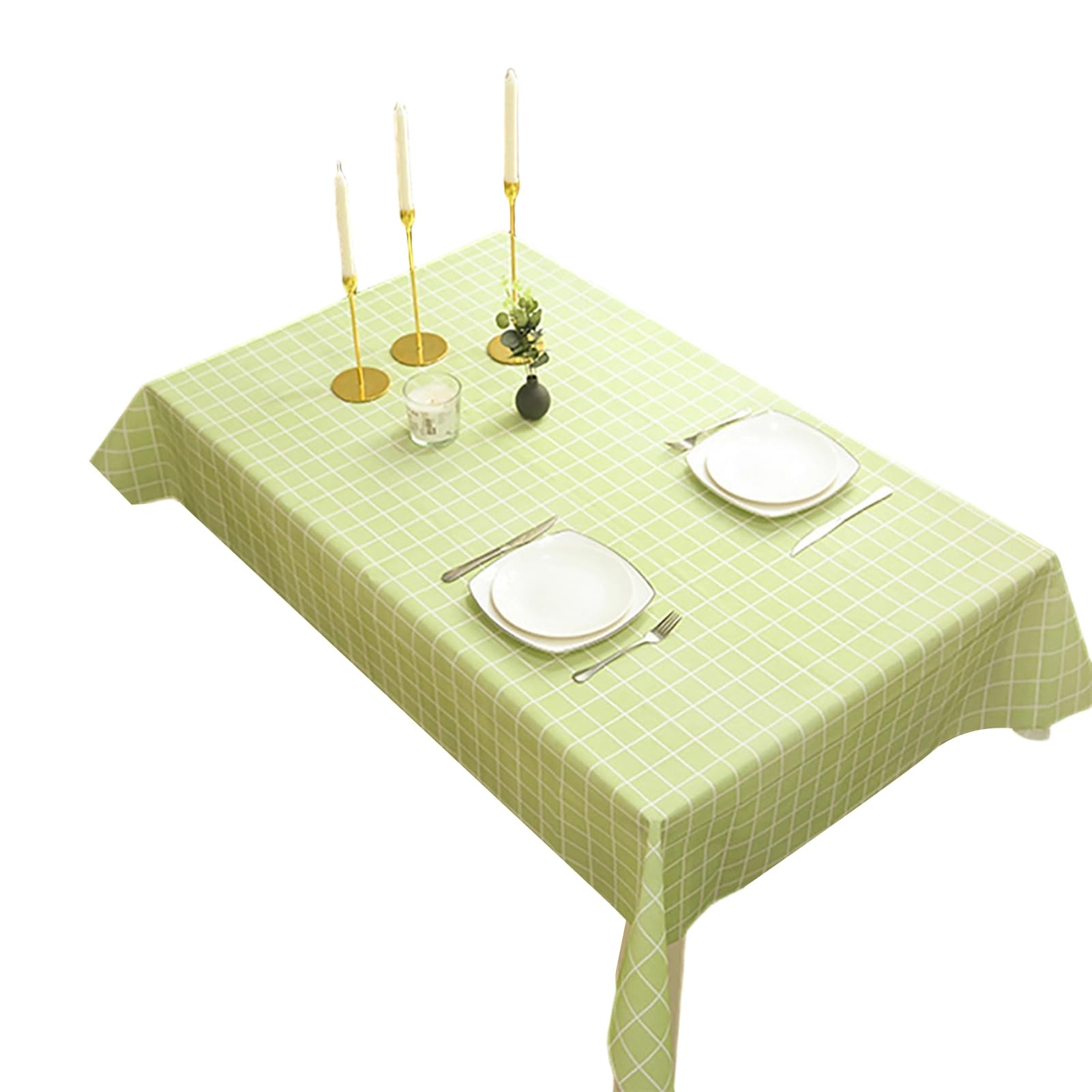 bayicie Rectangular Tablecloth, Plastic Plaid Tablecloth, Waterproof Stain-Resistant Table Cover for Dining Table Outdoor Picnic Camping