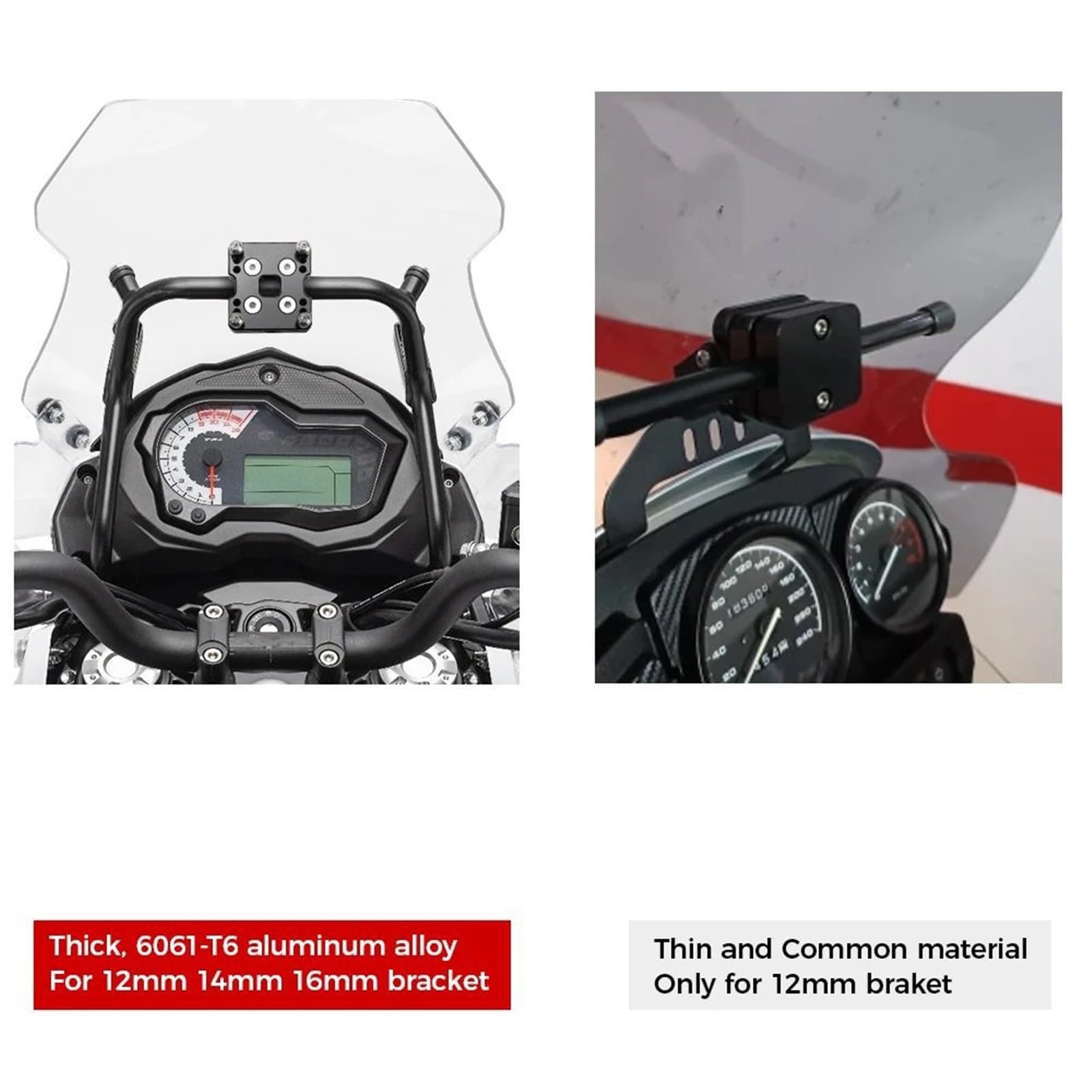 Motocyklowy uchwyt nawigacyjny GPS 12MM 14MM 16MM Uniwersalny uchwyt do telefonu motocyklowego GPS do nawigacji, pasujący do Bmw R1200GS R1250GS LC Uchwyt na telefon
