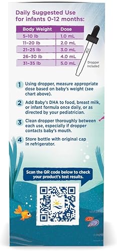 Miniatura 4 de Nordic Naturals DHA del bebé sin sabor 4 onzas 1050 mg de Omega-3  300 UI de vitamina D3 apoya el desarrollo del cerebro la visión y el sistema