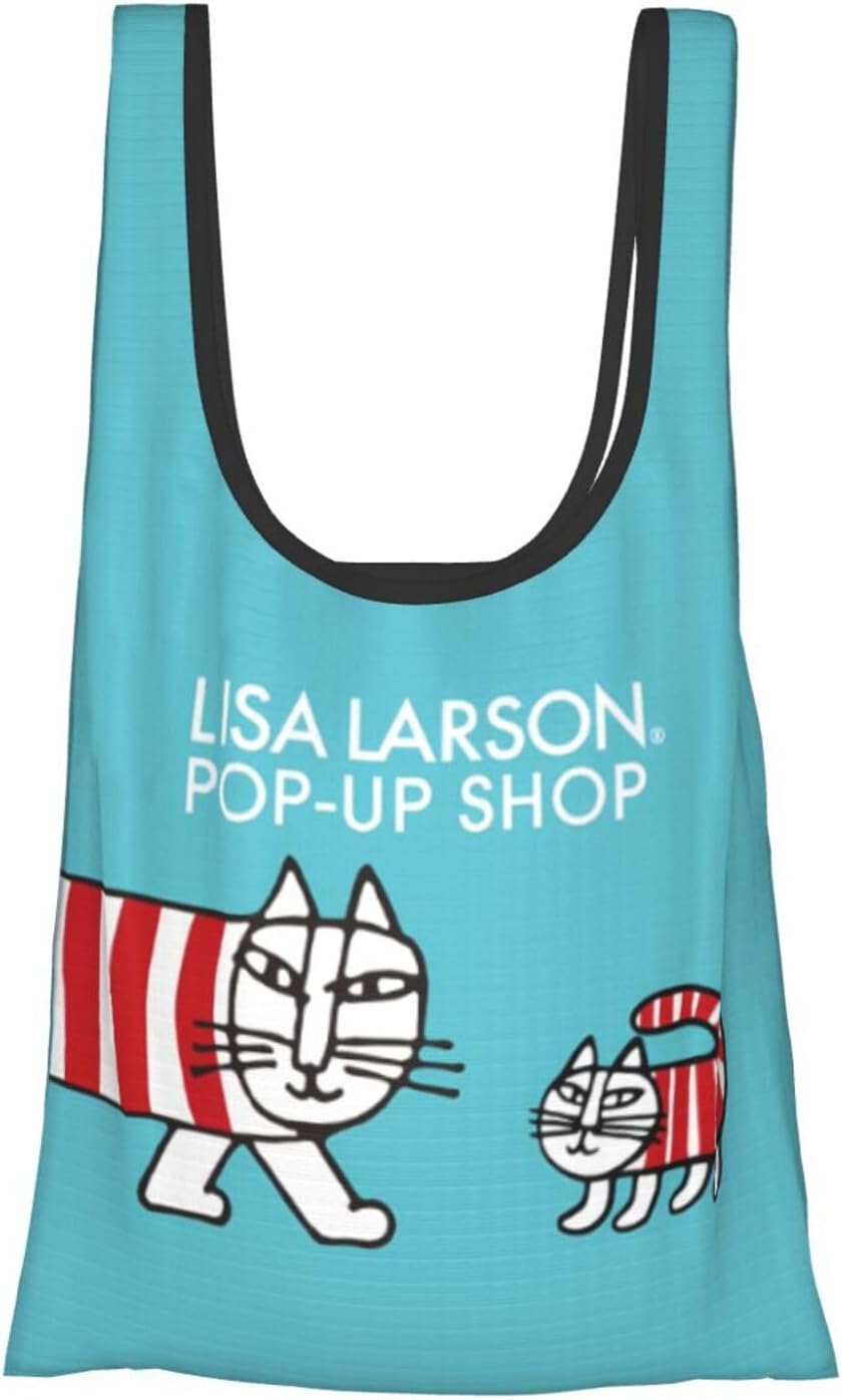 Amazon [NEWNAN] リサラーソン アニメ エコバッグ 漫画 折りたたみ 買い物袋 ショッピングバッグ コンビニバッグ