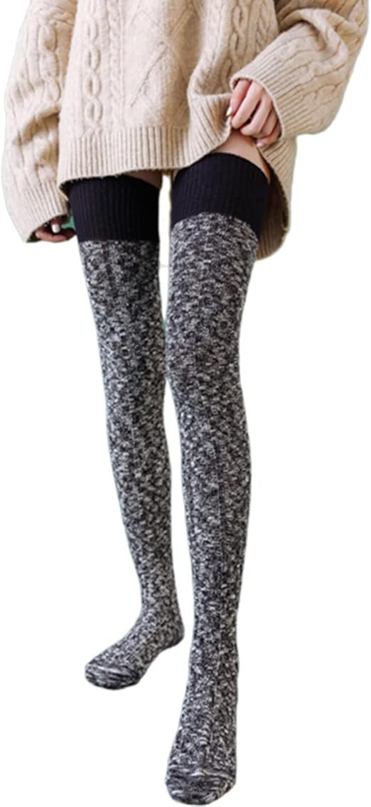 Women's Soft Thick Warm Socks Fuzzy Knee High Long Winter Cozy Cotton