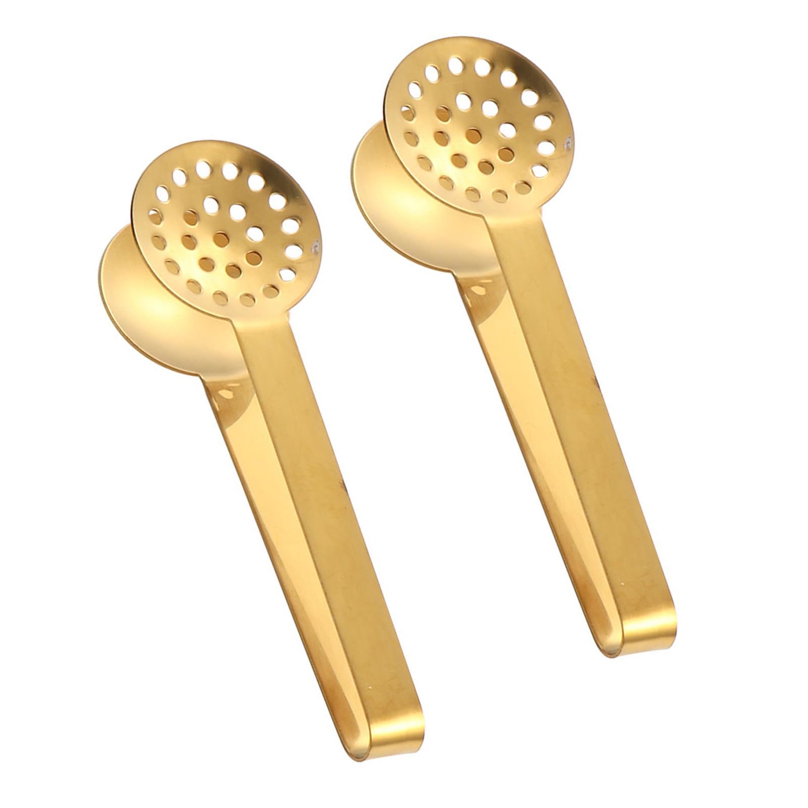 Kalttoy Gold 2Pcs Teabag Squeezer Clip Durability Steel Strainer Teas Pickers Tool For Brewing Teas Hot Drink And Party Accessories Premium Teabag Squeezer Strainers