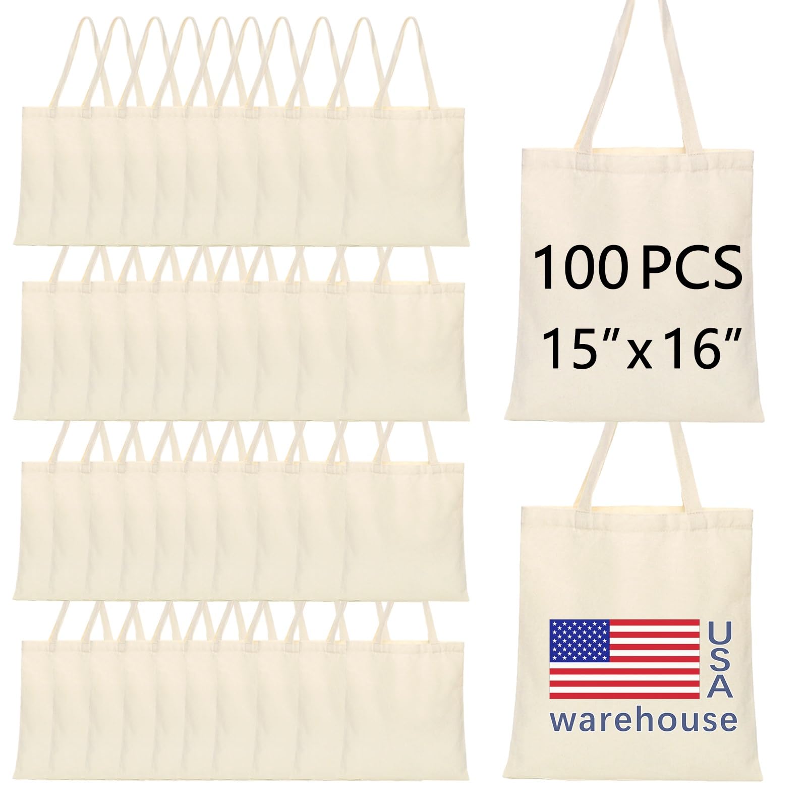 OKBA Sublimation Tote Bags, Canvas Bags,Blank polyester bags, reusable shopping bags for Decorating DIY Crafting