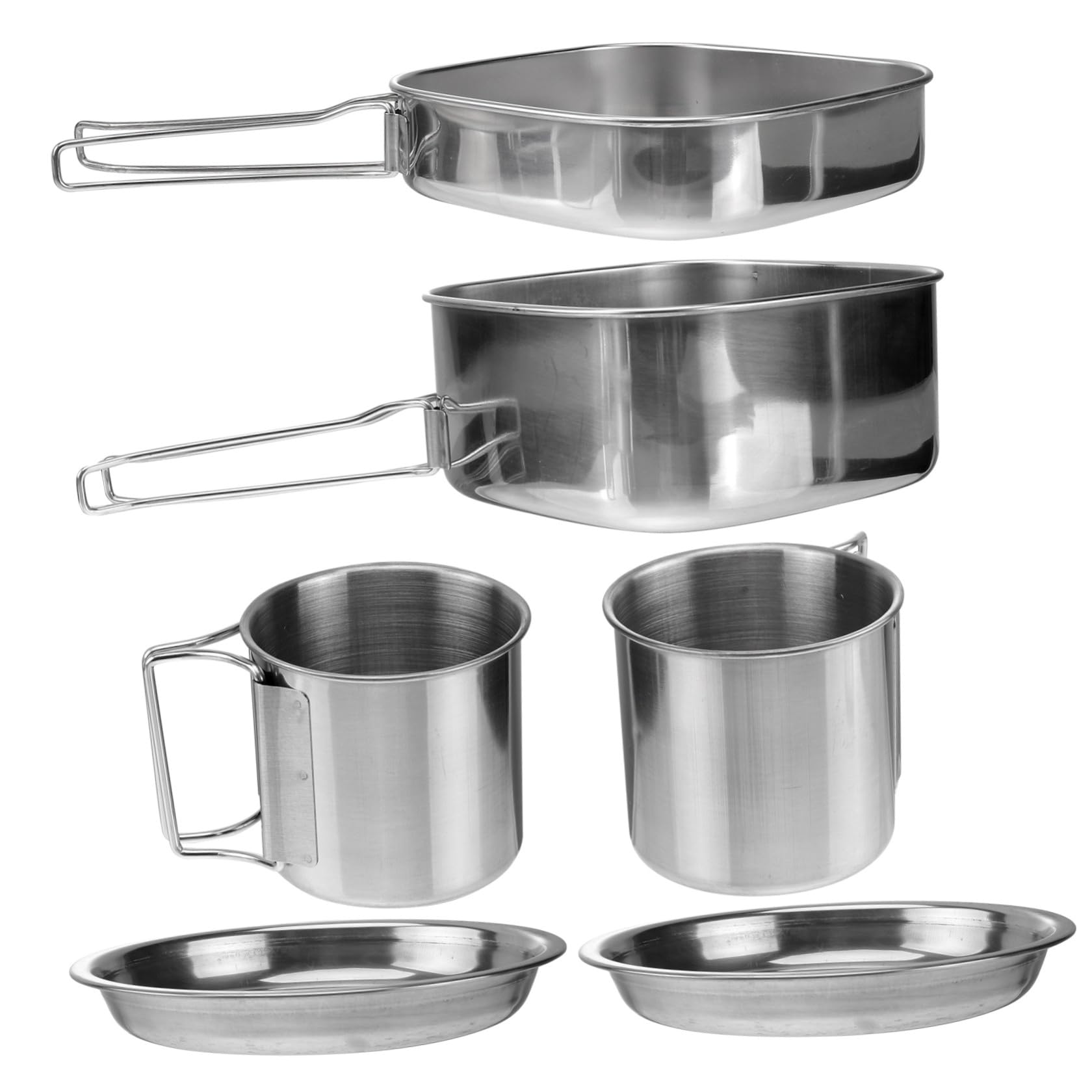 Juego de Cocina Camping de Acero Inoxidable 6 Piezas para 3-4 Personas