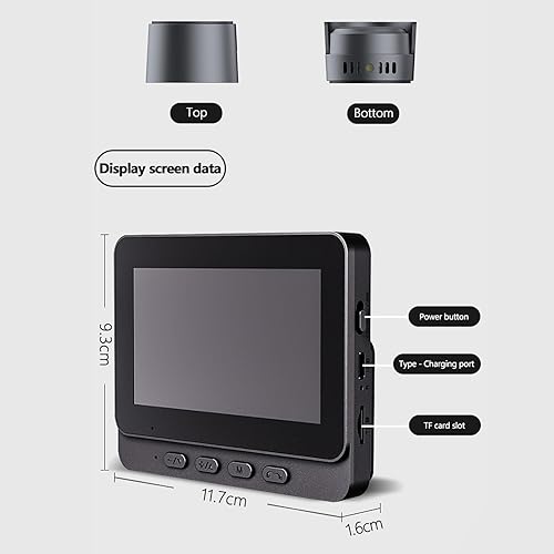 Miniatura 8 de Cámara de timbre de video inteligente, monitor HD de 4.3 pulgadas, 8MP 1080P, visión nocturna, ángulo de visión de 170, audio bidireccional IP65,